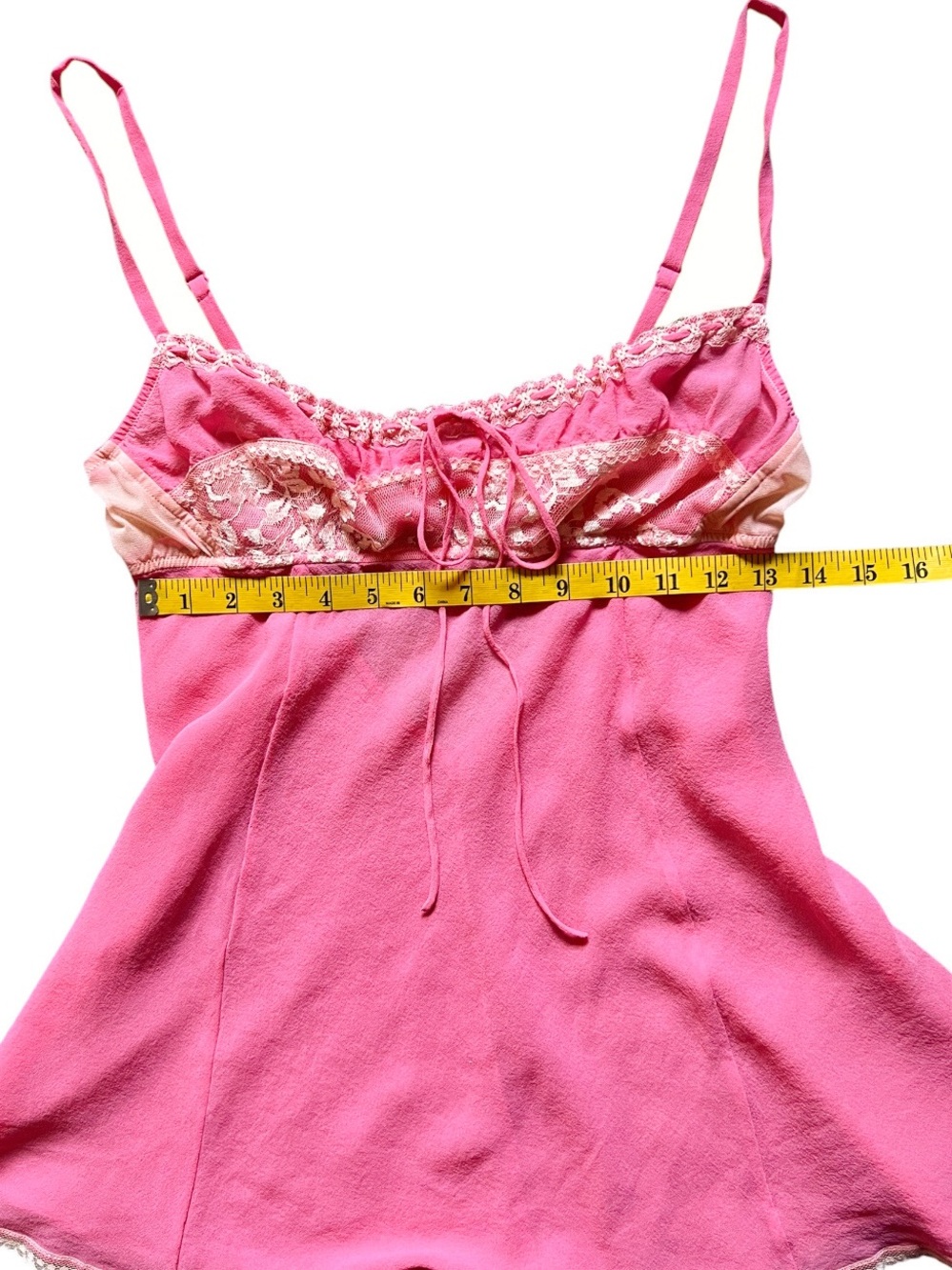 Y2k Vintage Victoria's Secret Pink Lemonade Silk Milkmaid Babydoll Size M - Picture 15 of 15